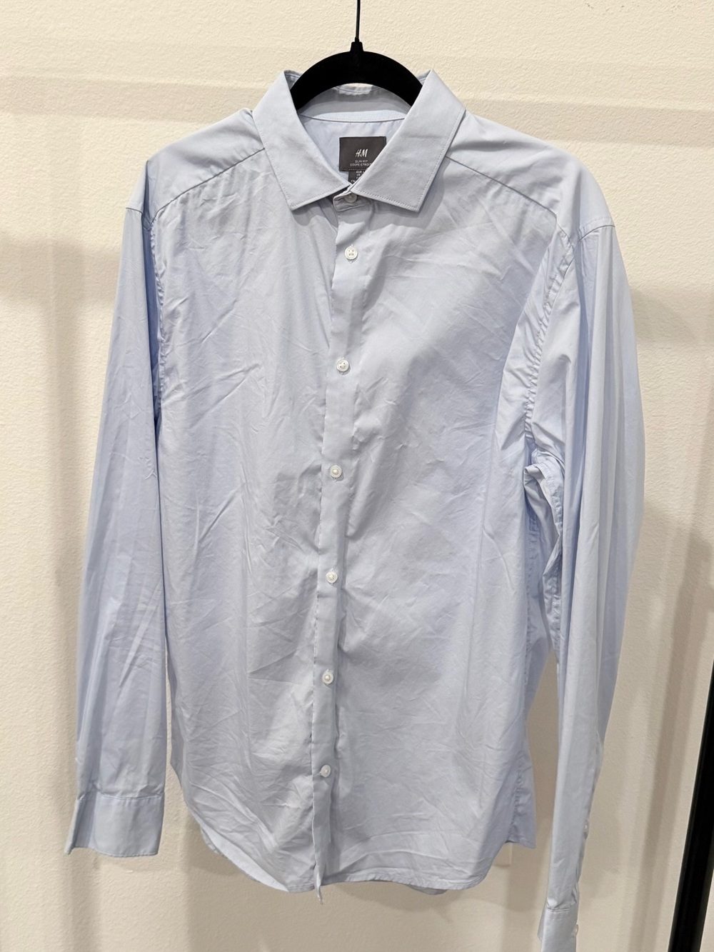 H&M Pale Blue Men's Long-Sleeve Dress Shirt